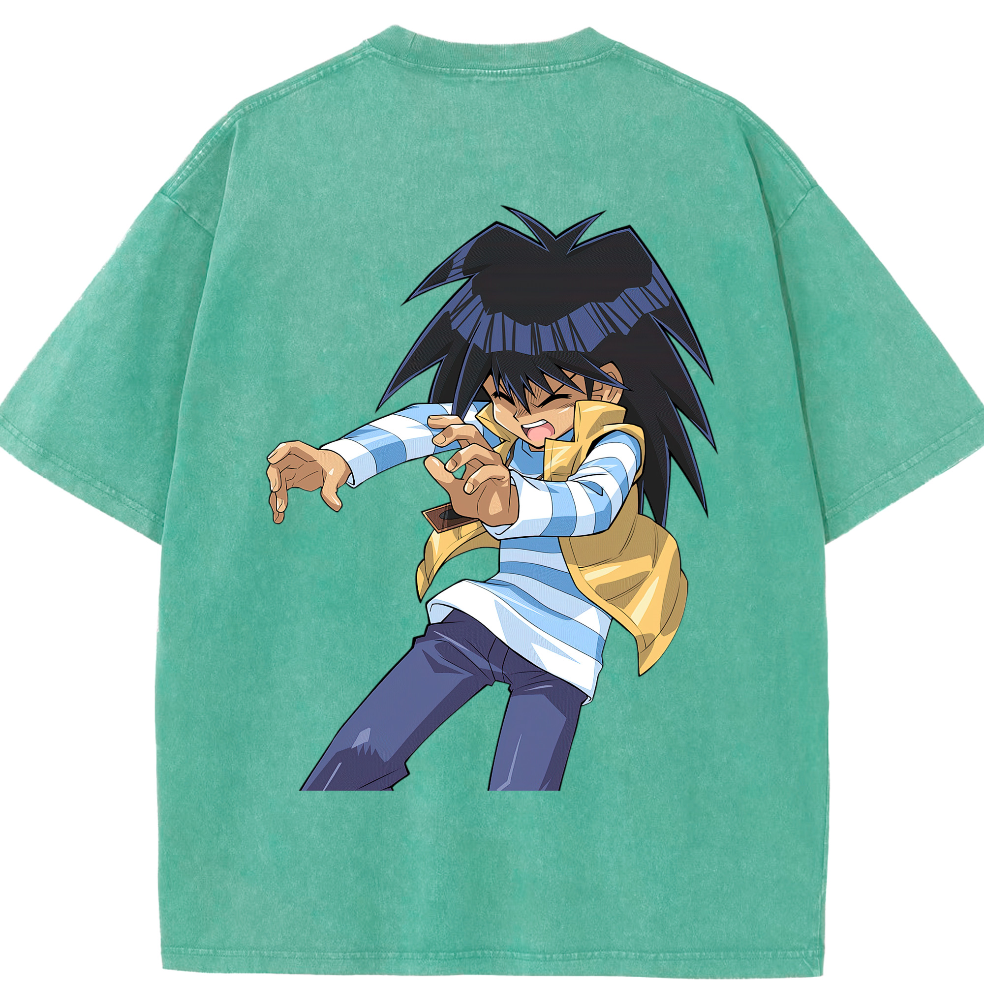 （画像用） 遊☆戯☆王 Yu-Gi-Oh! 綿100% ヴィンテージ風 半袖Tシャツ（背面プリント）